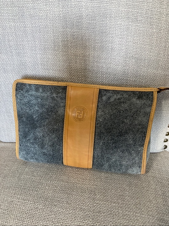 Fendi Other - Fendi vintage Gray & Tan Travel Pouch